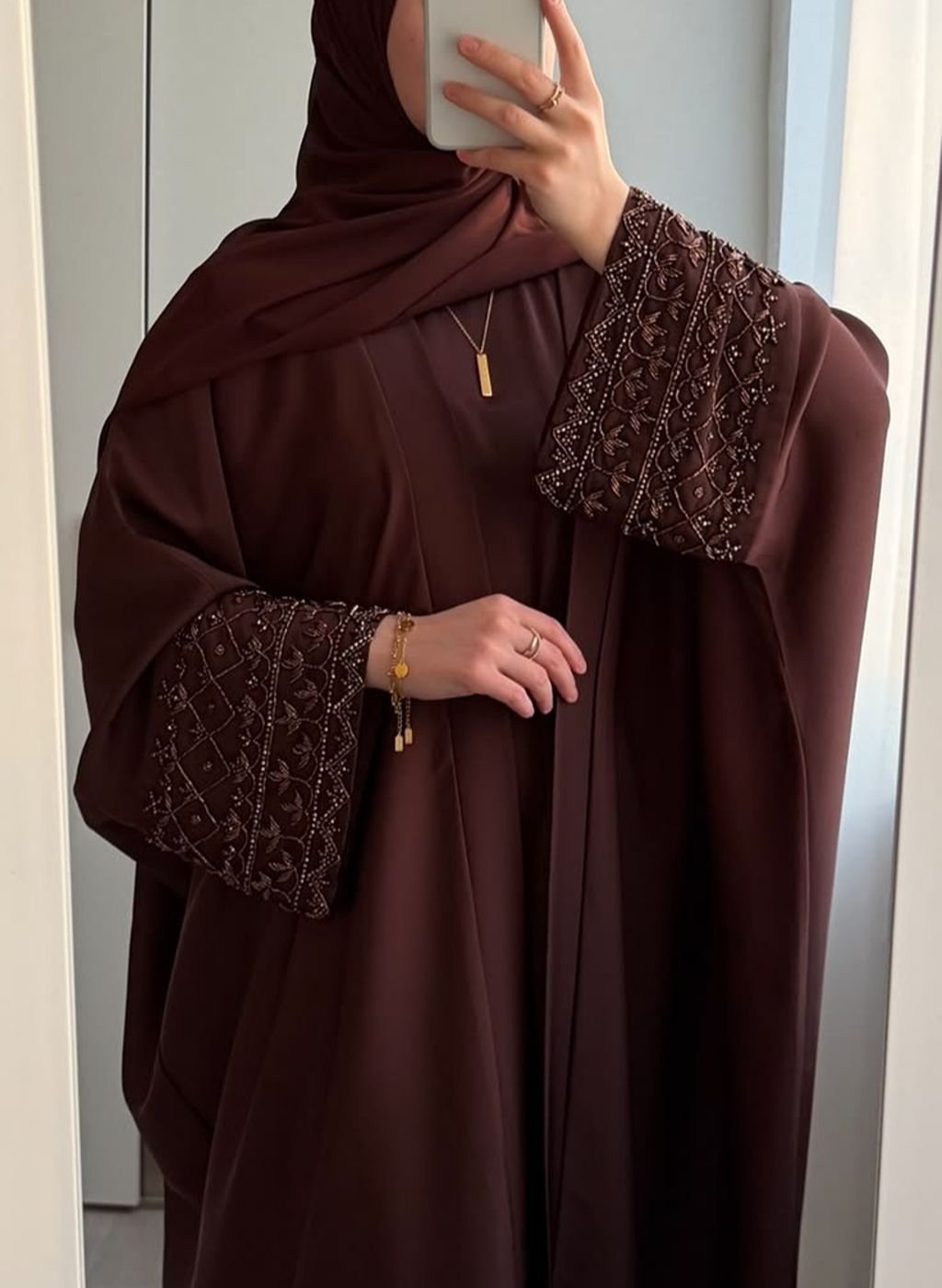 Royal Coffee Maryam Abaya 🤎 Minimal & Timeless Product 1 - Image 1